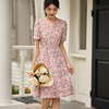 米思阳2025夏季新款优雅知性V领连衣裙收腰宽松碎花A字裙女1125 商品缩略图2