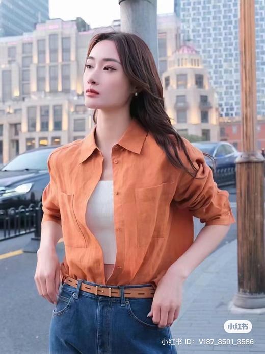 63-1 排他性独家圆正 小禾比利时亚麻平纹布衬衫 活色生香 热门新色 商品图8