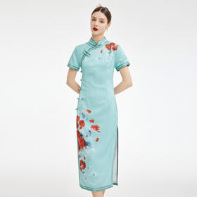 PF848斯尔丽2024新款新国风定位花旗袍气质高雅立体裁剪显瘦连衣裙