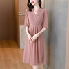 HT-9109粉色法式连衣裙新款名媛气质显瘦长裙时尚高级感减龄中长裙 商品缩略图2
