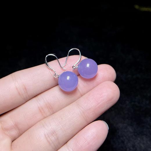 玛瑙耳饰-玉美人菲菲**S925紫玉耳坠圆珠约 商品图0