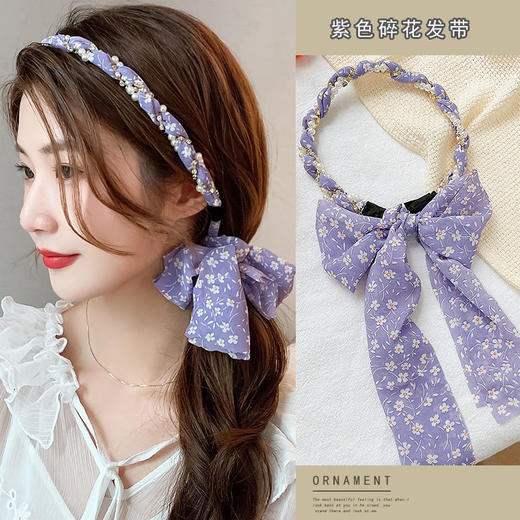 【38款！热卖！】超仙珍珠飘带发箍女网红年新款发卡头饰绑发夏天外出发带发箍 商品图10