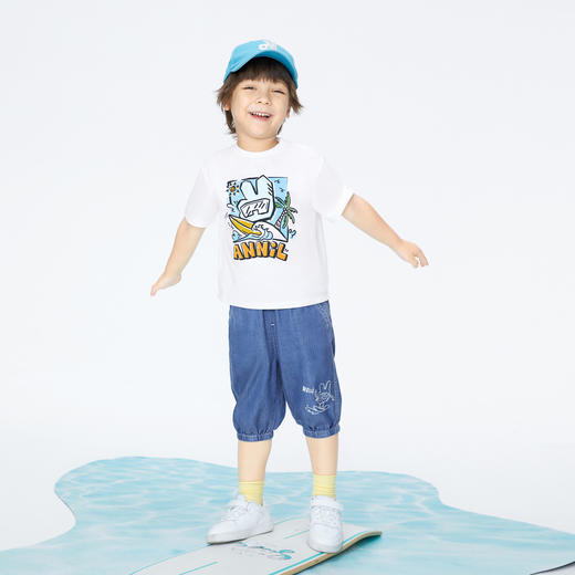 男童抗菌防晒冰牛仔七分裤夏季新款安奈儿童装实体店同款XB426576 商品图3