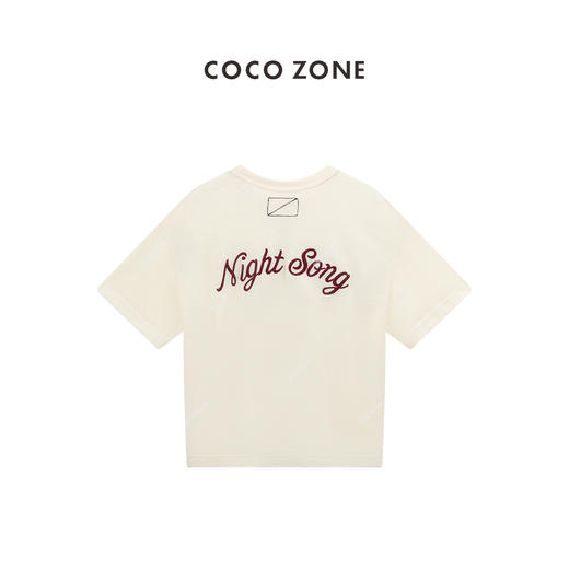 COCO ZONE"可乐T"夏季字母刺绣休闲短袖针织衫时尚圆领百搭上衣CC1B1189 商品图1