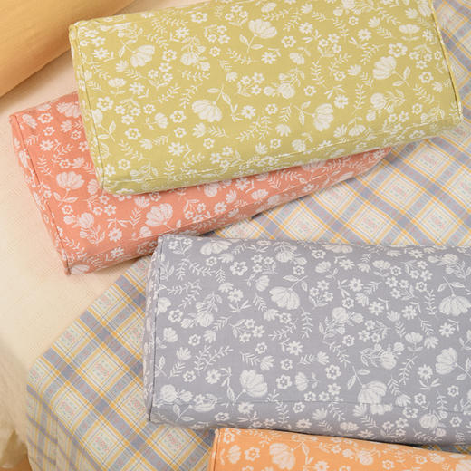 繁花云锦系列长方枕旅行便携小成人枕纯荞麦壳 商品图0