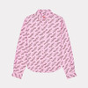 KENZO 高田贤三 女士字母徽标印花棉质长袖衬衫 粉色 FE52 CH087 9D2 30 商品缩略图0