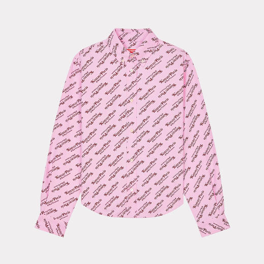 KENZO 高田贤三 女士字母徽标印花棉质长袖衬衫 粉色 FE52 CH087 9D2 30 商品图0