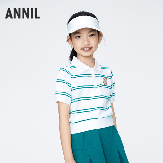 女童清凉POLO衫翻领短袖上衣夏季新款安奈儿童装实体店同款AG421798 商品图1