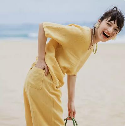 绽放 324-325朵 旅行女装高端干洗亚麻度假旅游穿搭夏季套装 商品图1