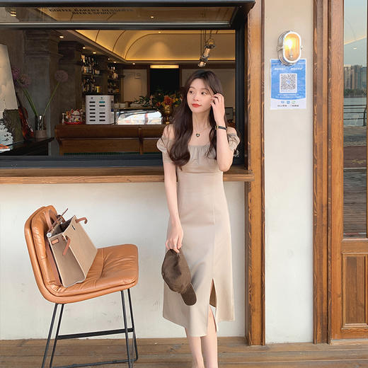 金蘑菇菇【毕加索 极简小黑裙】收腰显瘦甜辣天丝连衣裙约会裙 商品图4