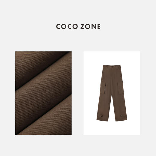 COCO ZONE”美式咖啡“复古工装裤中部口袋装饰直筒休闲裤24C10057 商品图2