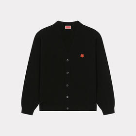 KENZO 高田贤三 男士“BOKE FLOWER”徽章刺绣羊毛长袖针织开衫 黑色 FE55 CA381 3LB 99J