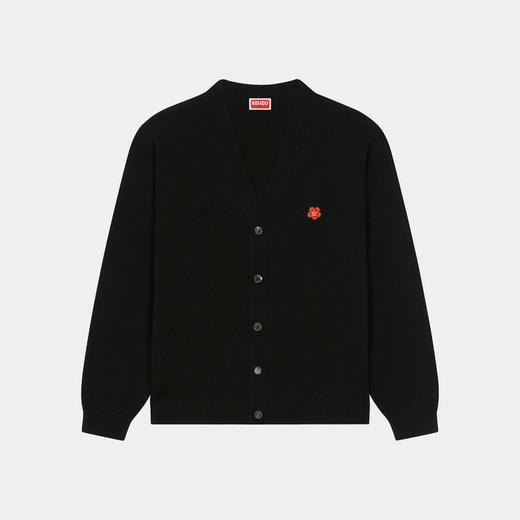 KENZO 高田贤三 男士“BOKE FLOWER”徽章刺绣羊毛长袖针织开衫 黑色 FE55 CA381 3LB 99J 商品图0