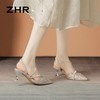 ZHR则则法式气质高跟鞋2024新款尖头单凉鞋百搭名媛女鞋包头凉鞋 商品缩略图4