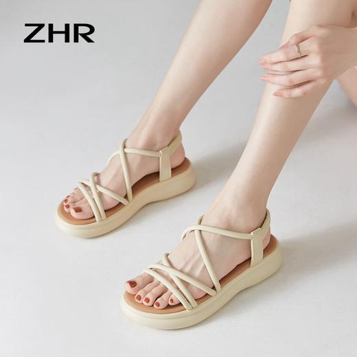 ZHR则则厚底罗马凉鞋2024夏季新款时尚百搭沙滩凉鞋简约休闲女鞋 商品图9