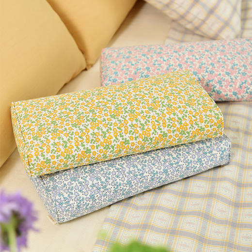 北欧碎花系列长方枕旅行便携小成人枕纯荞麦壳 商品图0