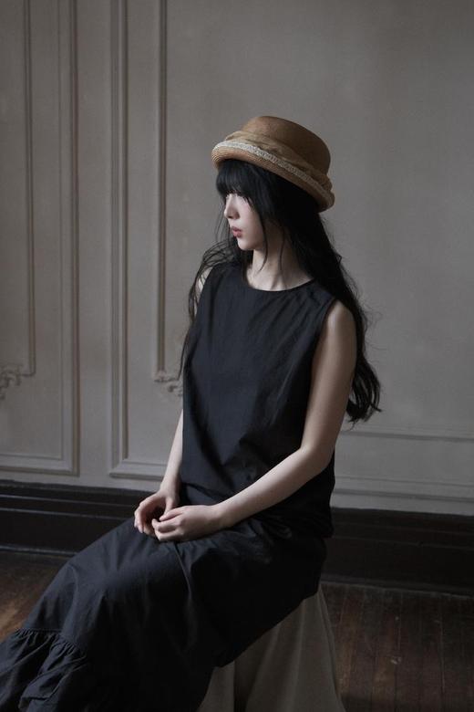 Kreuzzz   橘色/褐色Mire马尼拉麻圆顶网纱礼帽 商品图5