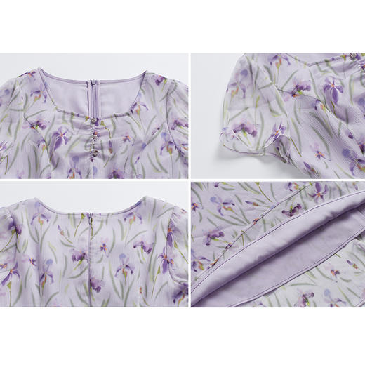 司歌短袖雪纺印花连衣裙A891234X 商品图1