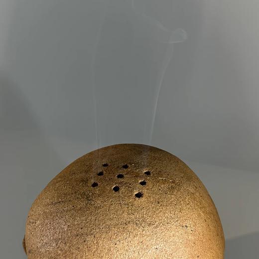 薛继业 匣钵土 陶瓷雕塑弥勒佛香器青牛香器桌面创意摆件艺术摆件 商品图3
