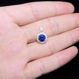 S925培育蓝宝石吊坠