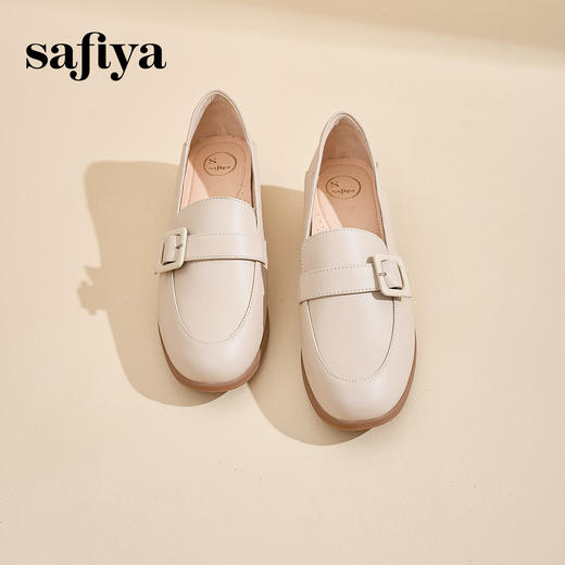 Safiya/索菲娅2024新款 软底真皮坡跟休闲乐福小皮鞋 SF43111404 商品图2