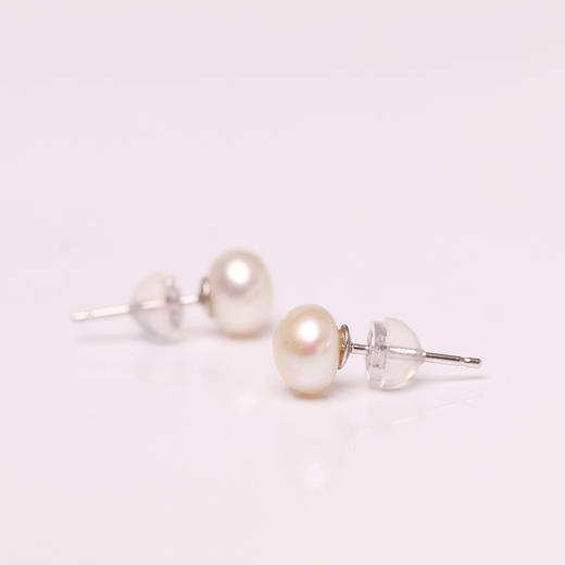 淡水珍珠套装 6.5-7.5mm白 耳钉+项链 108422 商品图3