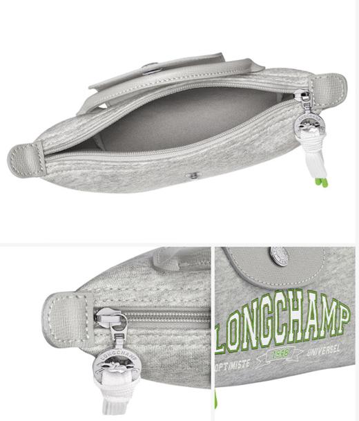 LONGCHAMP 珑骧 2024春夏新品 女士Le Pliage 系列LOGO印花迷你饺子手提包 灰色 34175HEA 112 商品图4