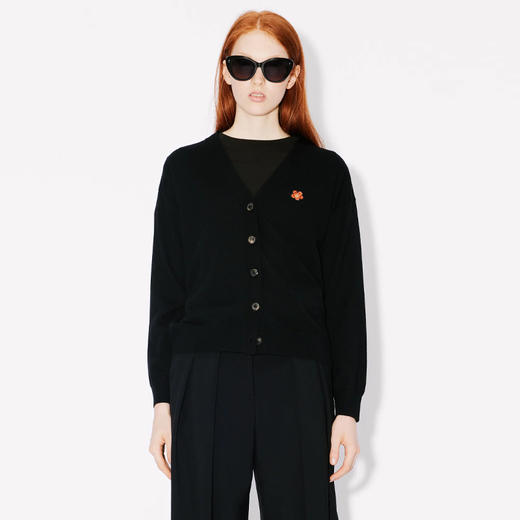 KENZO 高田贤三 女士“BOKE FLOWER”徽章刺绣羊毛长袖针织开衫 黑色 FE52 CA464 3LB 99J 商品图1