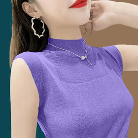 TZF-冰丝吊带背心女外穿春夏新款韩版宽松针织无袖短款上衣T恤打底衫
