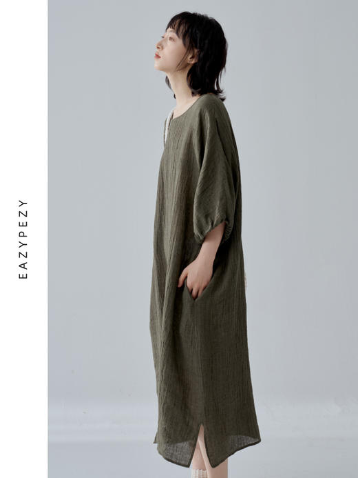 南法假日进口亚麻廓形连衣裙 商品图1