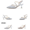 ZHR则则法式气质高跟鞋2024新款尖头单凉鞋百搭名媛女鞋包头凉鞋 商品缩略图3