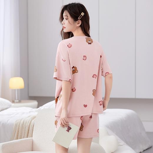暖暖心窝 家居服(VIP)  女士睡衣纯棉100%棉夏季薄款卡通圆领短袖可外穿家居服套装 商品图4