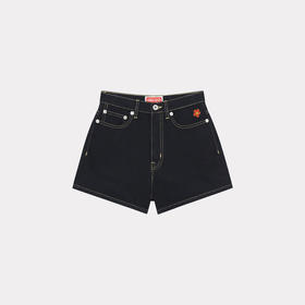 KENZO 高田贤三 女士“BOKE FLOWER”徽章刺绣棉质牛仔短裤 黑色 FD62 DS200 6C1 BM