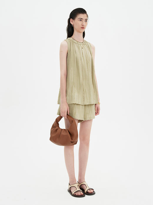 SELFWHO莱赛尔混纺吊带背心女夏2024新款清凉透气慵懒度假风上衣 商品图1