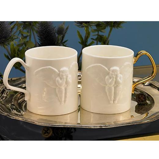 稀奇艺术旗舰店纳米釉天使浮雕红茶骨瓷杯子精美包装现代礼物 商品图0