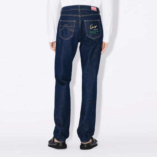 KENZO 高田贤三 男士字母刺绣修身牛仔裤 蓝色 FE55 DP101 6A1 DM 商品图2