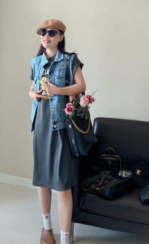 复古银扣直筒牛仔马甲救命百搭 商品图6