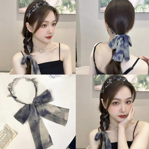 【38款！热卖！】超仙珍珠飘带发箍女网红年新款发卡头饰绑发夏天外出发带发箍 商品图1