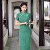 ALBB-新中式民国风精致墨绿色旗袍 商品缩略图2