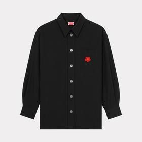 KENZO 高田贤三 男士“BOKE FLOWER”徽章刺绣棉质长袖衬衫 黑色 FD65 CH507 9LA 99