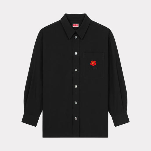 KENZO 高田贤三 男士“BOKE FLOWER”徽章刺绣棉质长袖衬衫 黑色 FD65 CH507 9LA 99 商品图0