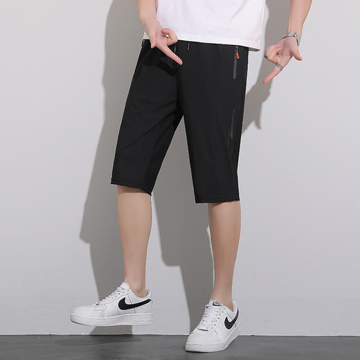 【冰丝七分裤】【DDN】大依优型大码冰丝弹力七分裤短裤大号加肥加大夏季薄款松紧腰宽松运动短裤透气 商品图2