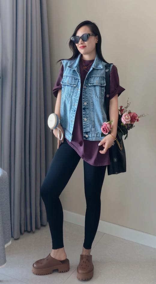 复古银扣直筒牛仔马甲救命百搭 商品图2