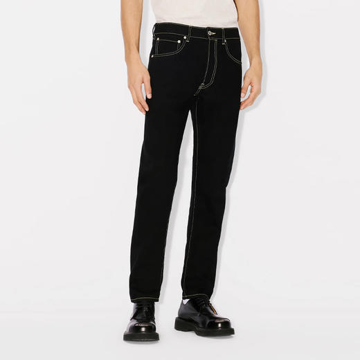 KENZO 高田贤三 男士徽标贴花修身休闲牛仔裤 黑色 FE55 DP101 6C1 BM 商品图1