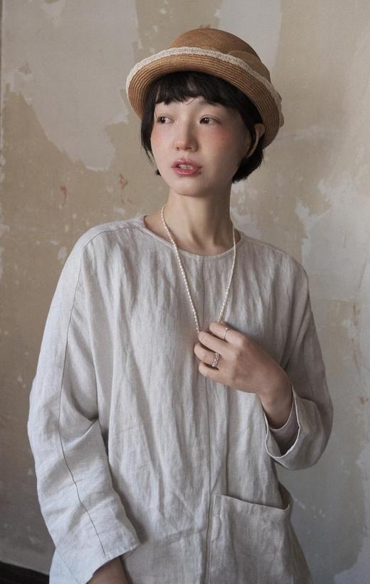 Kreuzzz   橘色/褐色Mire马尼拉麻圆顶网纱礼帽 商品图2