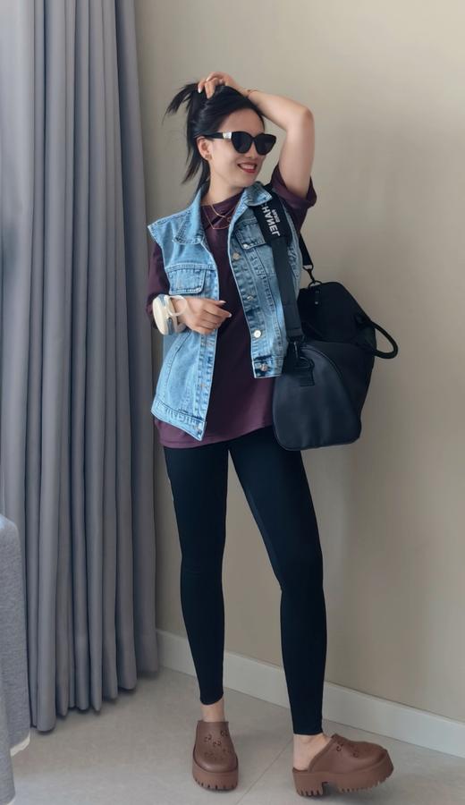 复古银扣直筒牛仔马甲救命百搭 商品图1