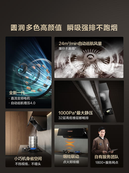 方太新月F1变频24m³巡航风量黑色侧吸式油烟机挥手开关机家用侧吸油烟机大吸力排抽大吸油机支持烟灶联动厨房电器官方正品 商品图1