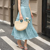 米思阳2025夏季新款优雅简约半身裙气质高腰垂感拼接百褶裙女1468 商品缩略图1