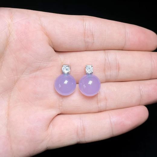 玛瑙吊坠-玉美人菲菲HZ*S925冰紫玉圆珠约12mm无链* 商品图0