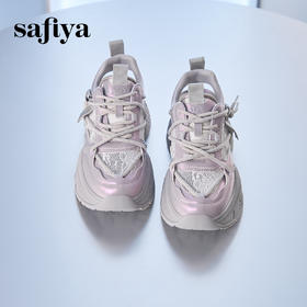Safiya/索菲娅2024新款芭蕾风小个子显瘦增高蕾丝休闲运动老爹鞋 SF43112414